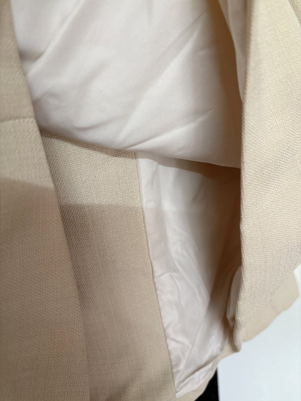 Women's Cream Textured Button Jacket - Picture 6 of 6